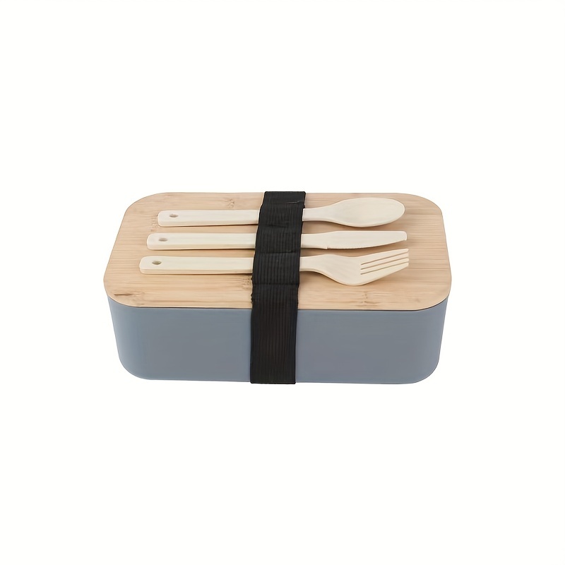 Single Layer Lunch Box With Bamboo Lid Microwaveable Bento - Temu