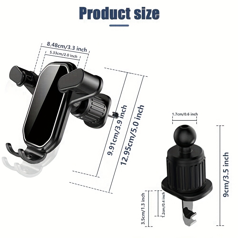 Gravit Car Phone Holder 360 Rotation Air Vent Mount Hook Stand