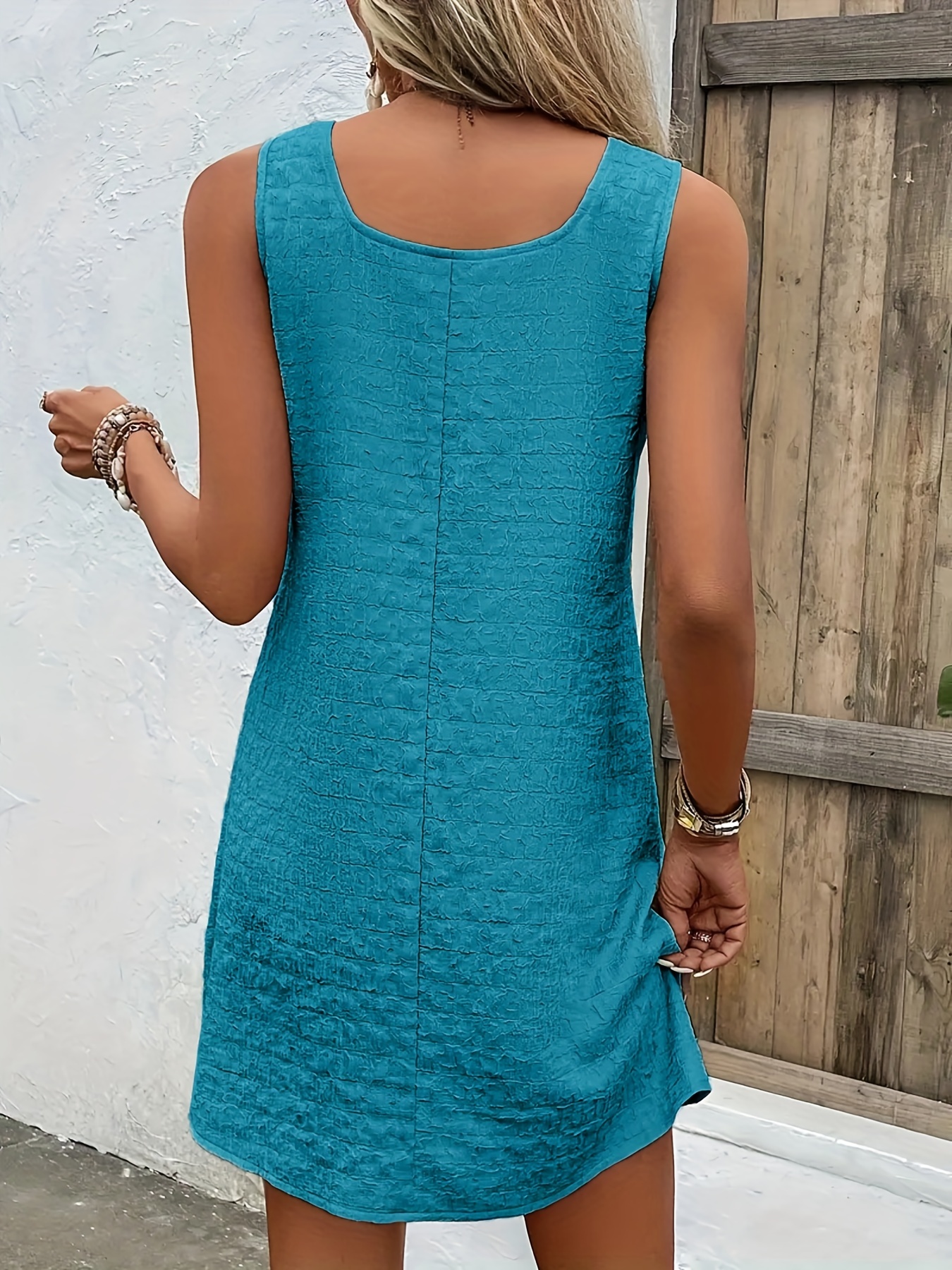 Teal hotsell sleeveless dress