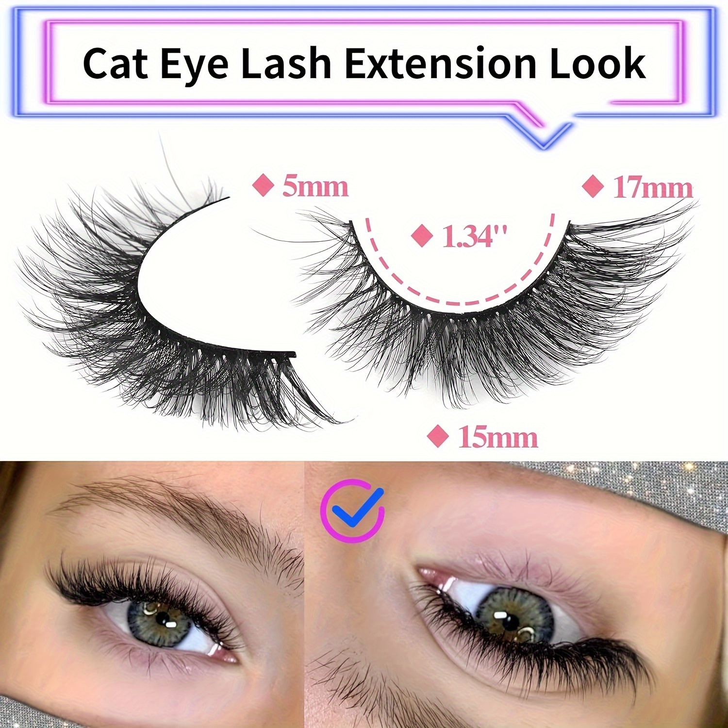 10 Pairs Natural Wispy Cat Eyelashes 3D Strip Short Volume False Eyelashes