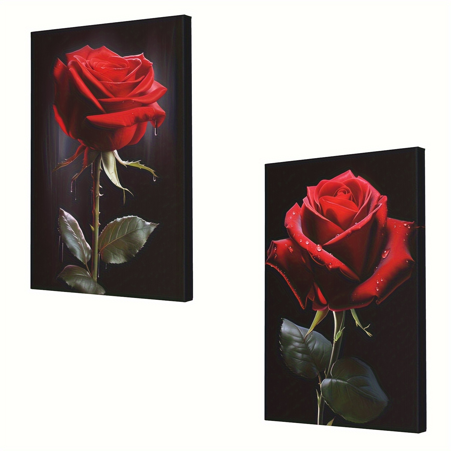  ALAGO Arte de pared enmarcado, rosas rojas, flores