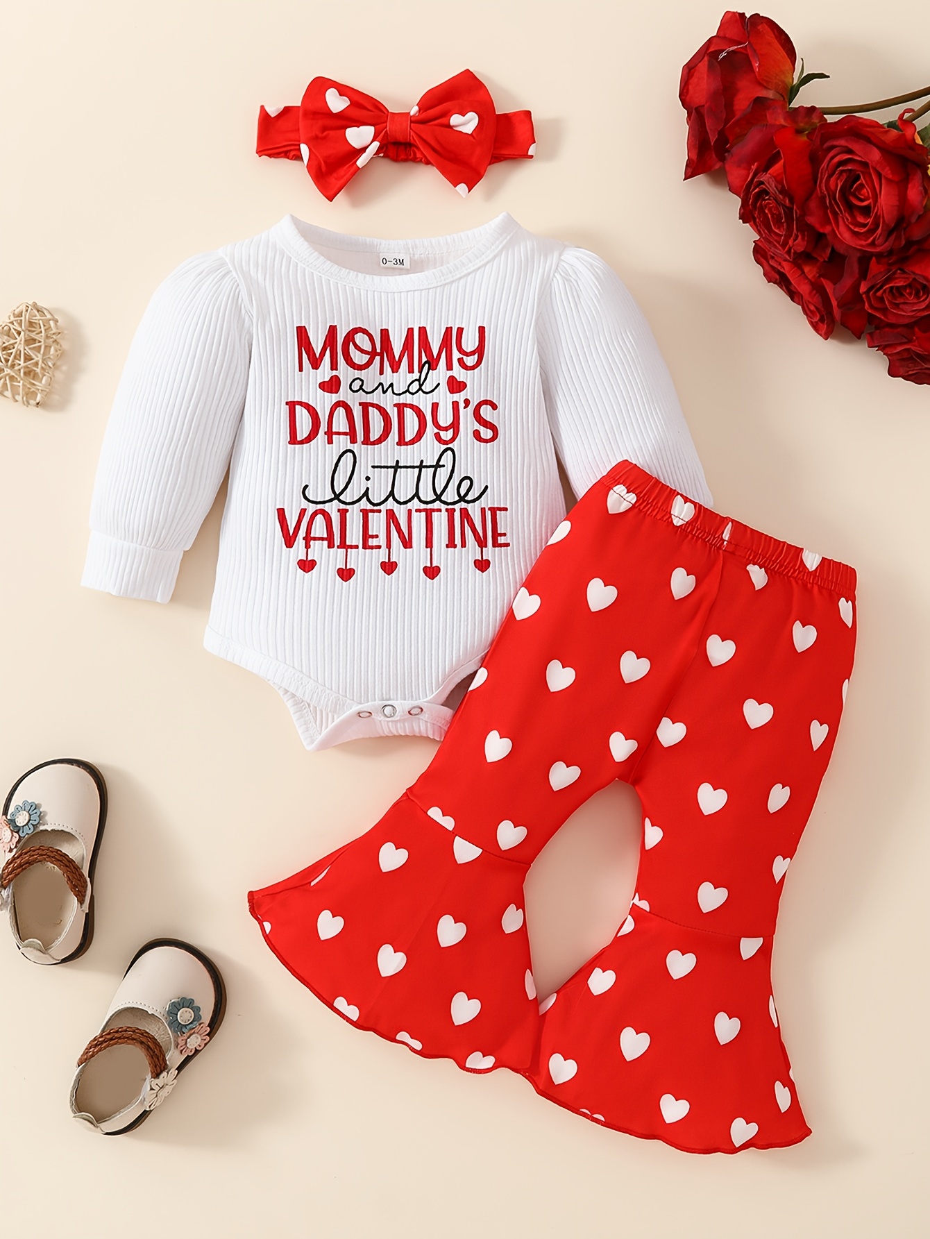 Best Deal for Newborn Baby Girl Valentines Outfits Heart Jumpsuit