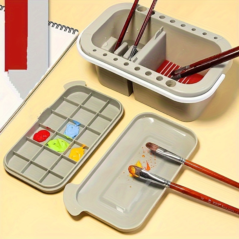 Ceramic Paint Cleaning Pen Bucket & Palette Tray Wash Pen Holder – Artbiz  Supply