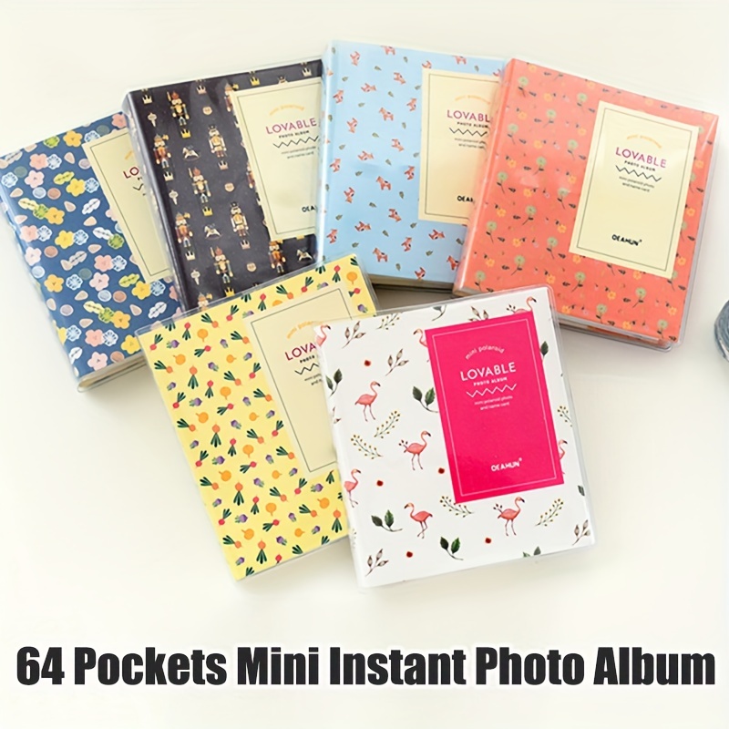 Mini Photo Album, 64 Pockets Mini Photo Album With Changeable Cover Photo