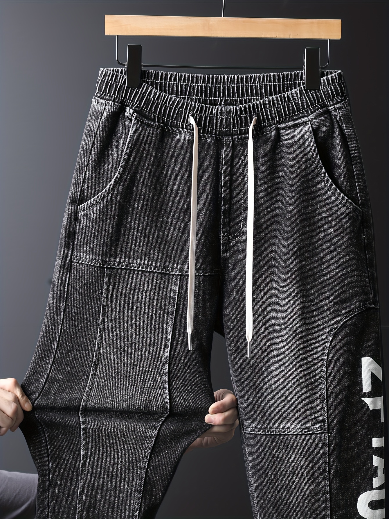 Elastic Grey Winter Harem Pants