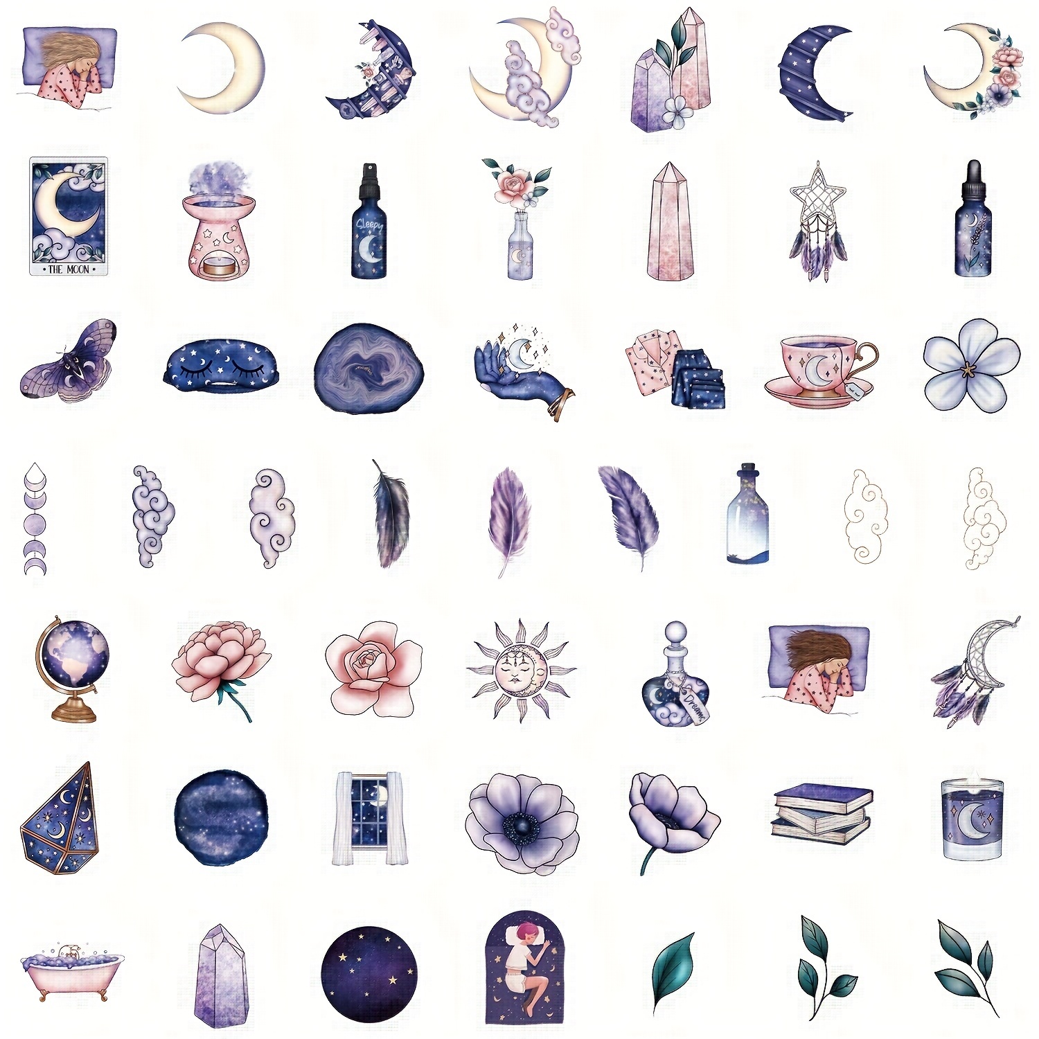 200pcs Witchy Stickers,Magic Apothecary Decals,Witchy Crystal Aesthetic  Stickers Vinyl Waterproof Sticker for Water Bottle Laptop Luggage Phone