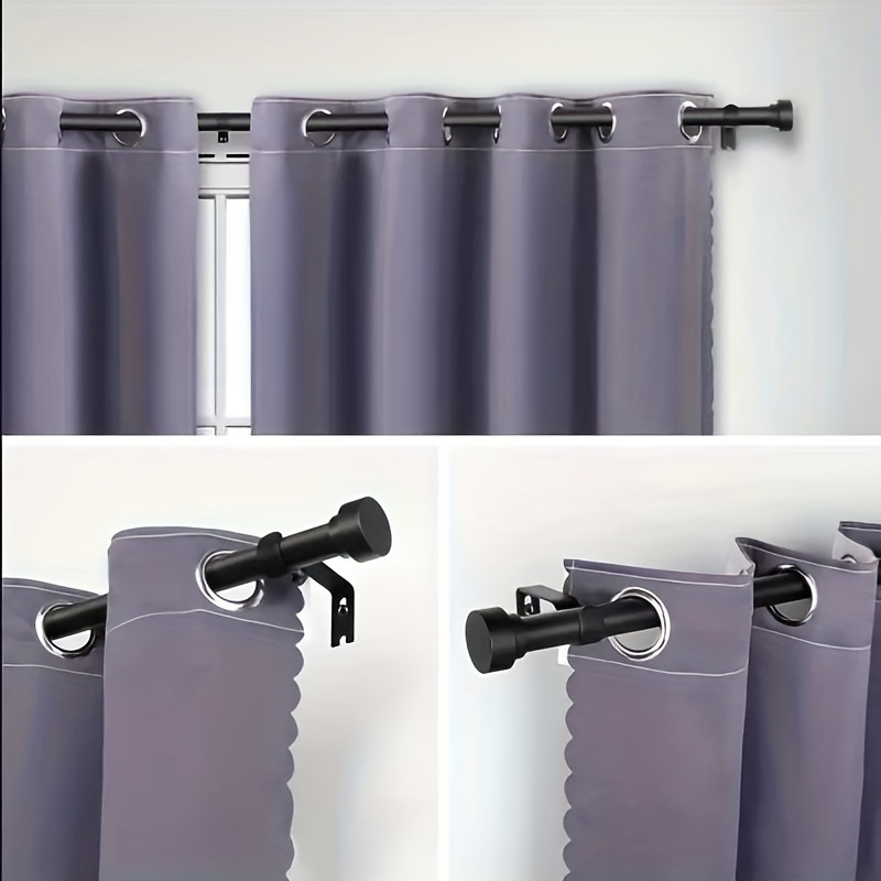  Barra de cortina negra – Barras de cortina de 1 pulgada para  ventanas de 26 a 40 pulgadas – Juego de barra y soporte de cortina de  ventana pequeña resistente con