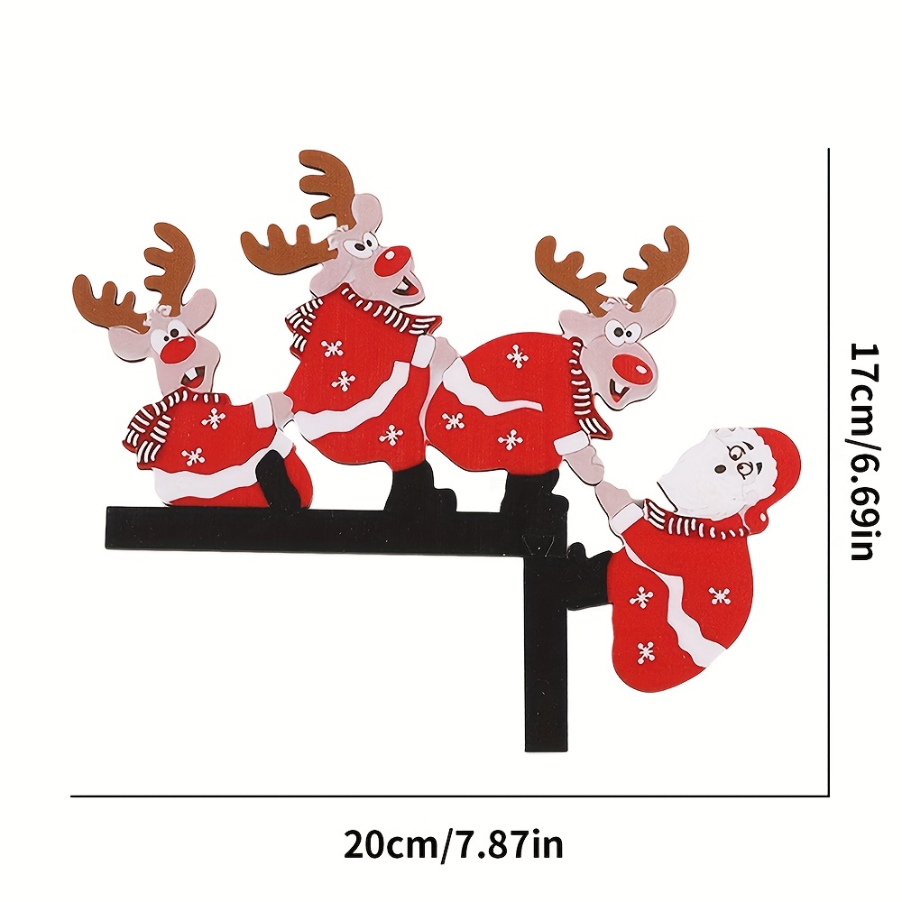 Christmas Wooden Stamp Set Santa Claus Reindeer Round Wood - Temu