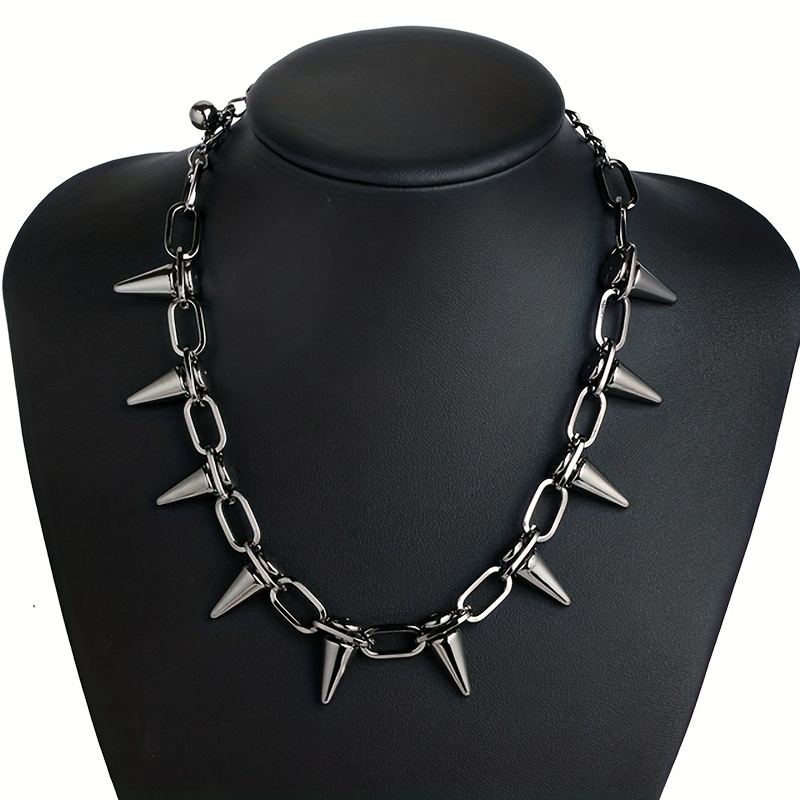 Rock Gothic Rivet Material Choking Round Punk Necklace