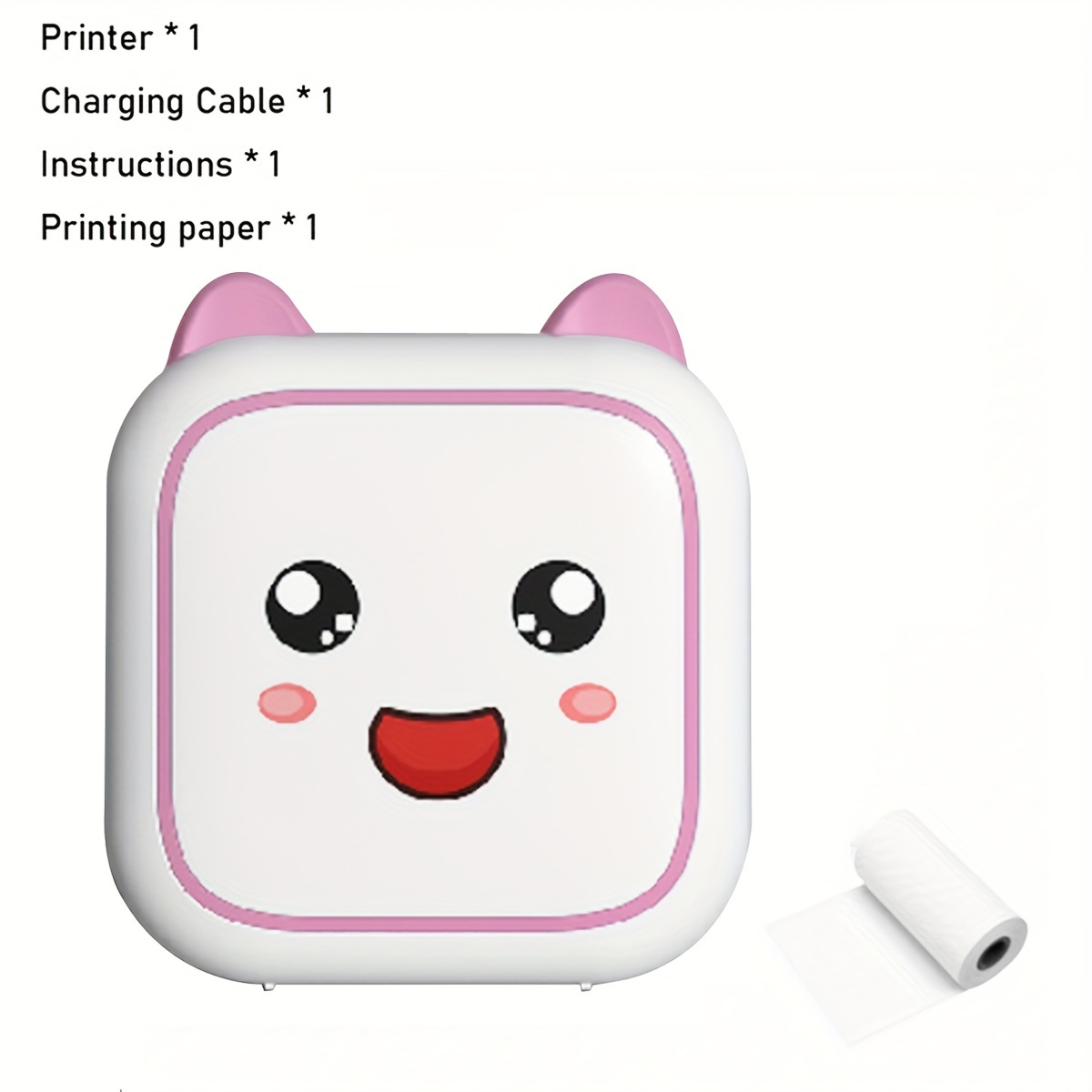 Mini Photo Printer Thermal Label Printer Usb Recharge Portable Wireless  Photo Printer 1 Roll Thermal Paper Android Ios, High-quality & Affordable