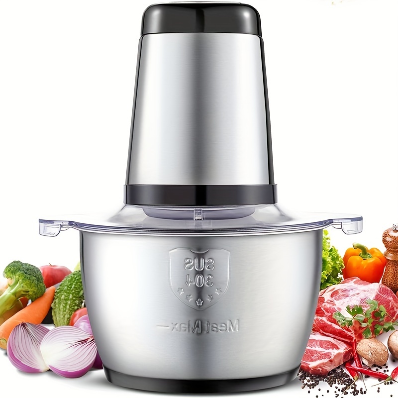 Food Processor Blender Electric Vegetable Chopper Multifunctional Meat Chopper Veggie and Fruit Mincer Mixer with 4 Stainless Steel Blades, 400-Watt