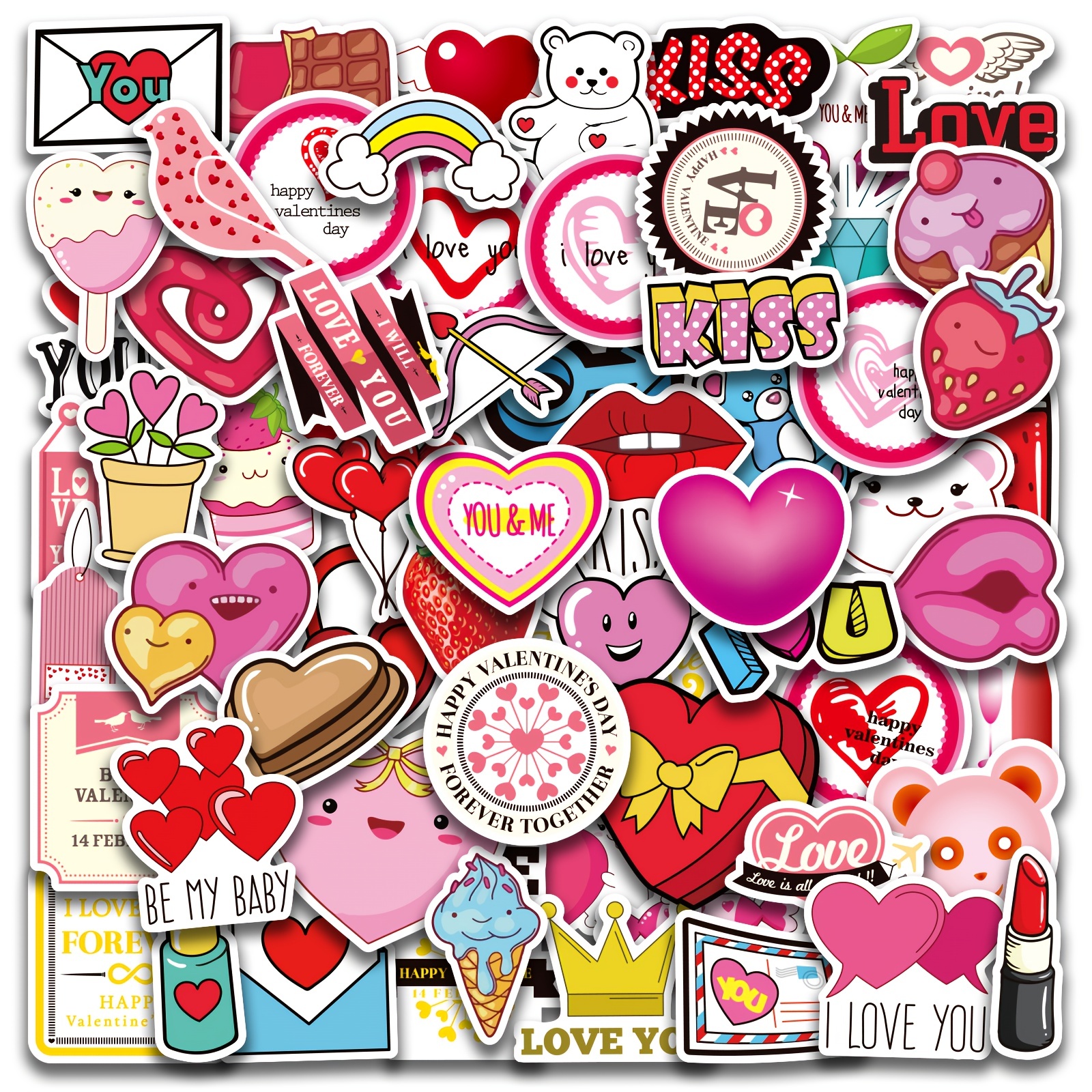 Valentine's Day Stickers Bulk Vintage Heart Shape Self - Temu