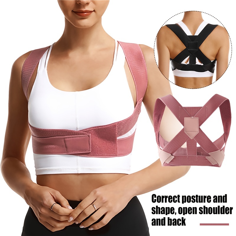 Women Adjustable Elastic Back Support Belt Chest Posture - Temu