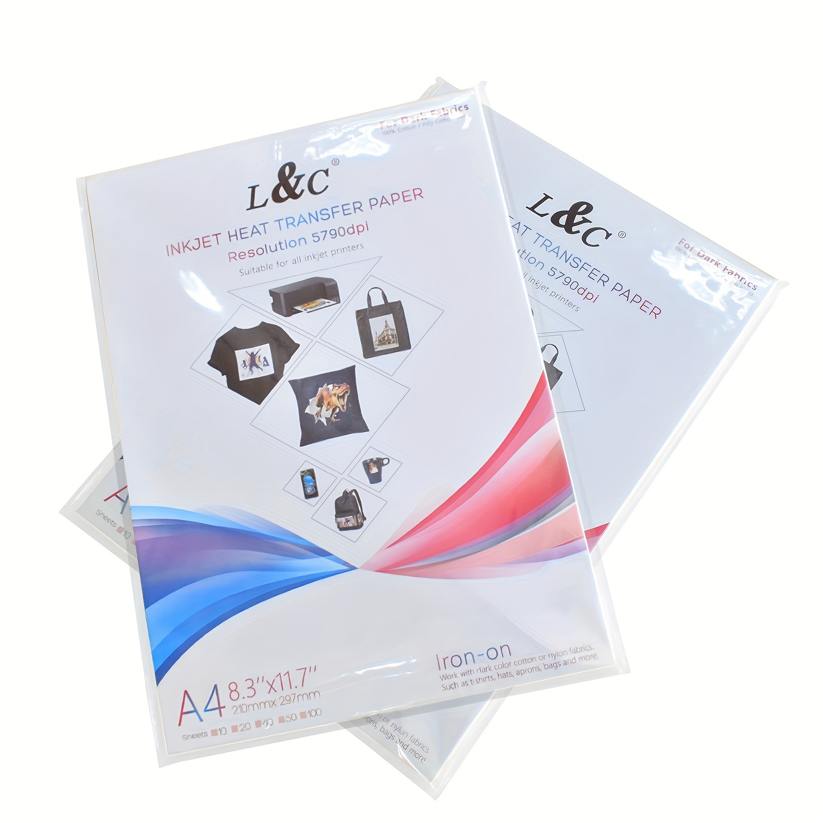 A4*20sheets Iron on Heat Transfer Paper for Dark T-Shirts Printable Vinyl  for Inkjet & Laserjet Printer