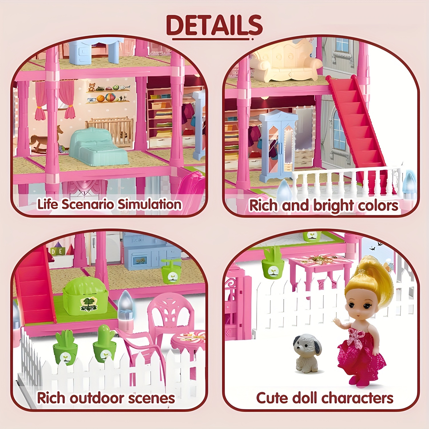 Children's Toy House, Girl Princess Villa Castle, Girl Doll Game House,  Equipped With Self-designed Furniture Accessories - Suitable For Birthday  Gifts For Girls! Thanksgiving/christmas Gifts - Temu New Zealand