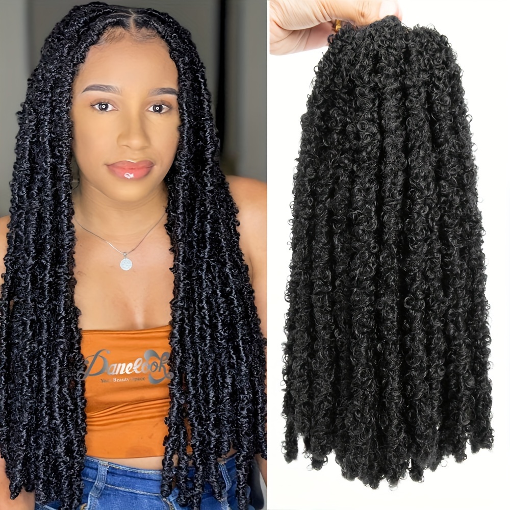 

18"24"30inches Butterfly Locs Crochet Hair 10strands Handmade Dreadlocks Butterfly Faux Locks Crochet Braid Synthetic Hair Extensions