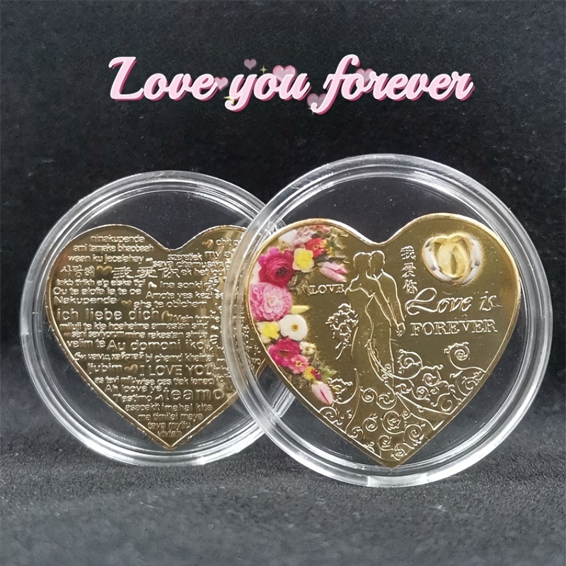 

1pc, Creative Love Commemorative Medal 520, Valentine's Day Festival Party Gift Wedding I Love You Love To Forever Commemorative Medal