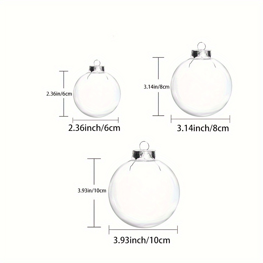 12 Pcs Christmas Ball Ornaments, White and Clear