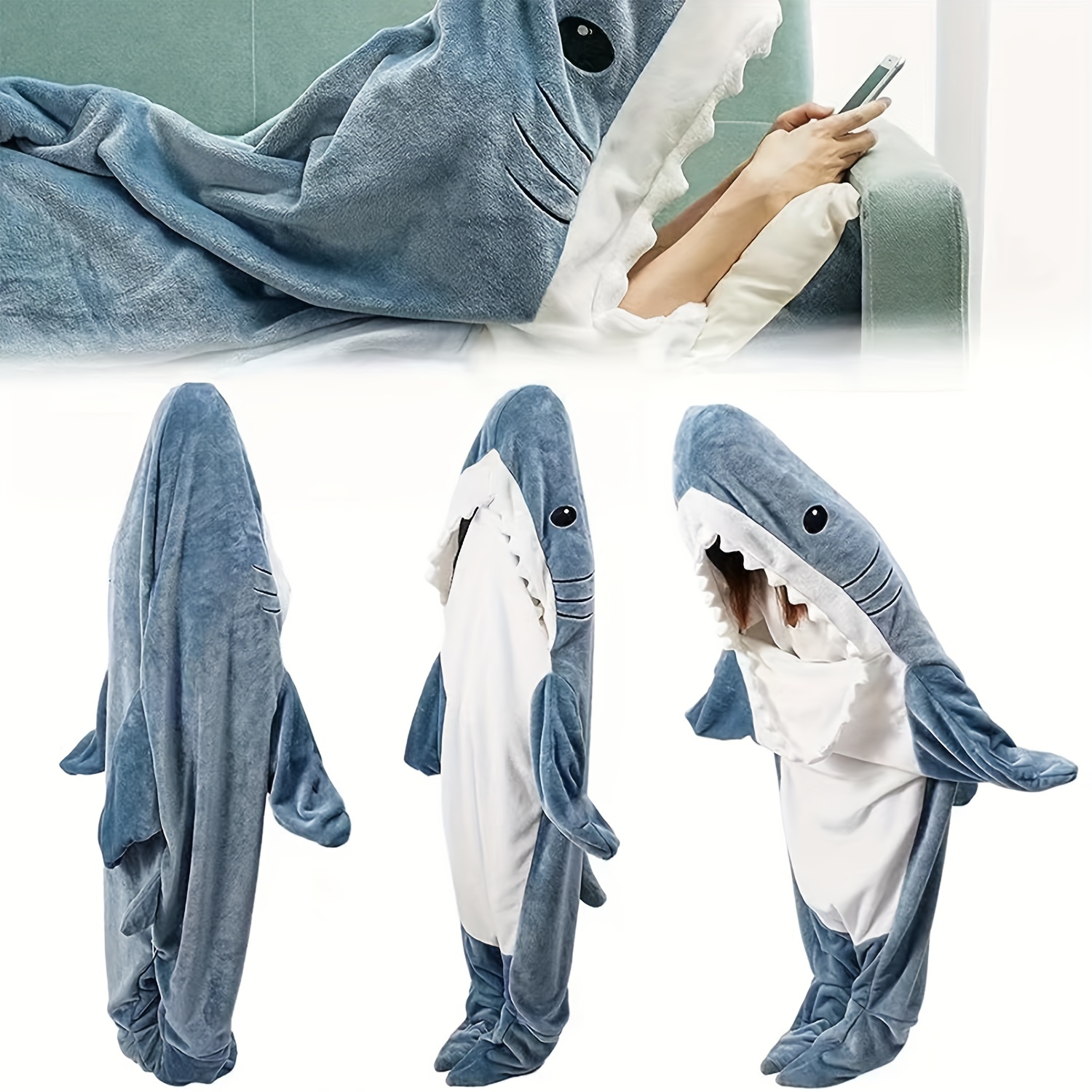 pijamas disfraz en forma de tiburón para adulto, ideal para Cosplay