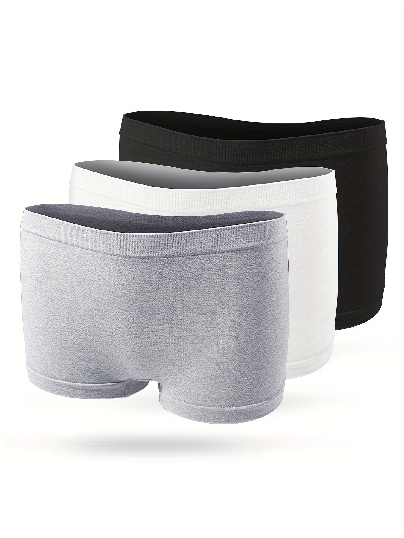 Simple Solid Boyshorts, Comfy Seamless Boxer Shorts, Women's Lingerie &  Underwear