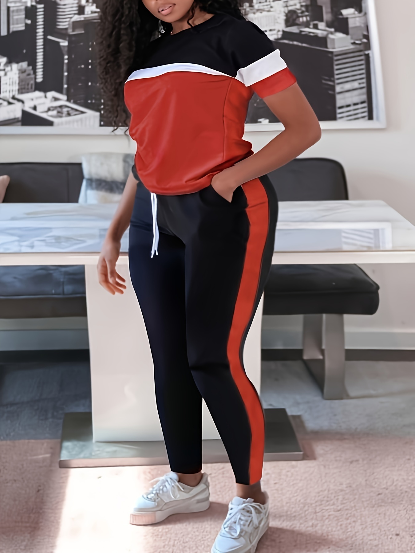 Colorblock Top & Pants Set