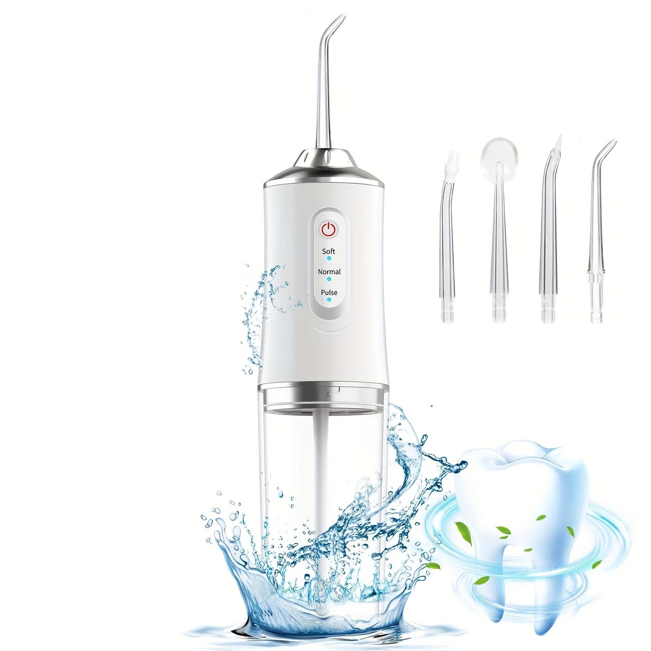 4 in 1 water flosser for teeth cordless water flossers oral irrigator with diy mode 4 jet tips tooth flosser portable and rechargeable for home travel for men and women daily teeth care ideal for gift father day gift mother day gift 0