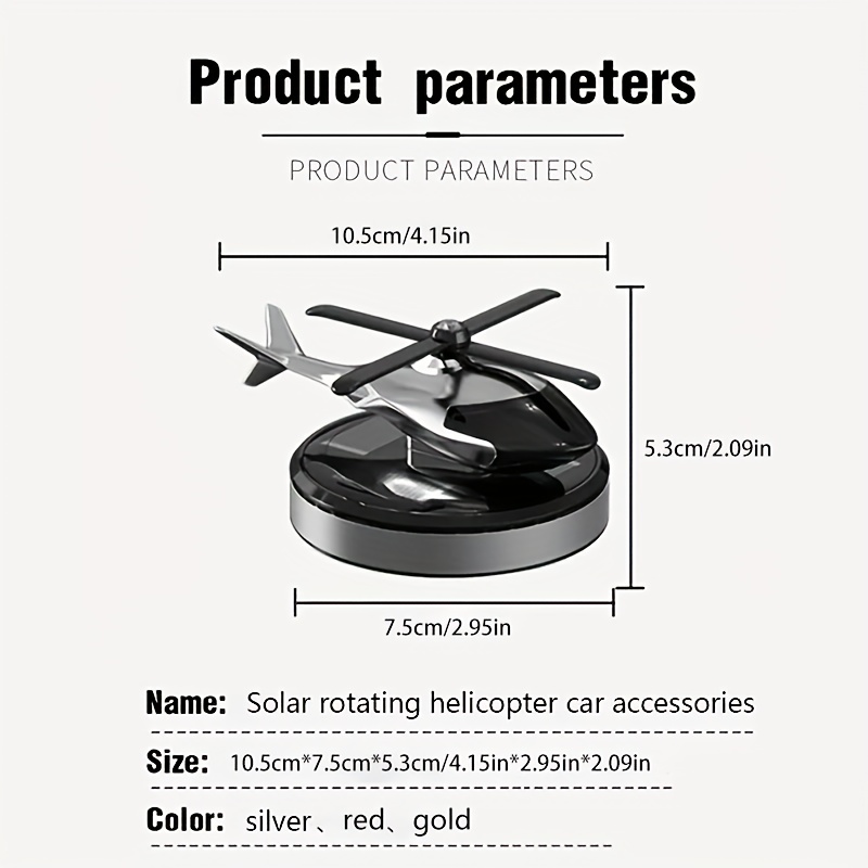 Solar Car Air Freshener Solar Energy Rotating Helicopter Aroma
