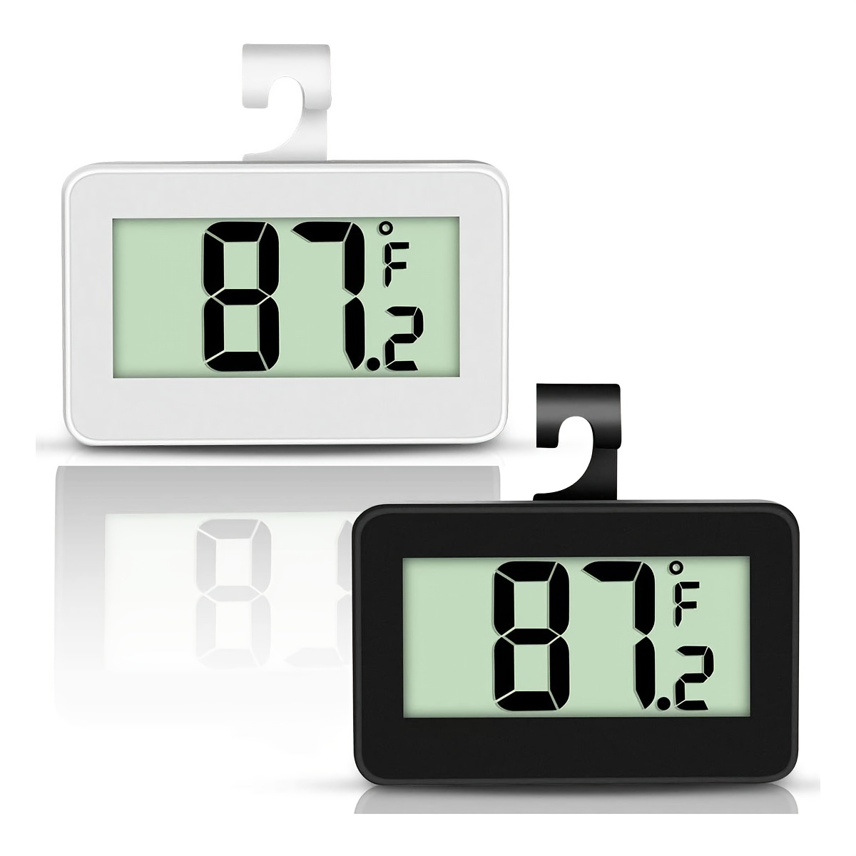 Mini termómetro para refrigerador, monitor digital de temperatura para  refrigerador y congelador con gancho y pantalla LCD grande para interiores  y