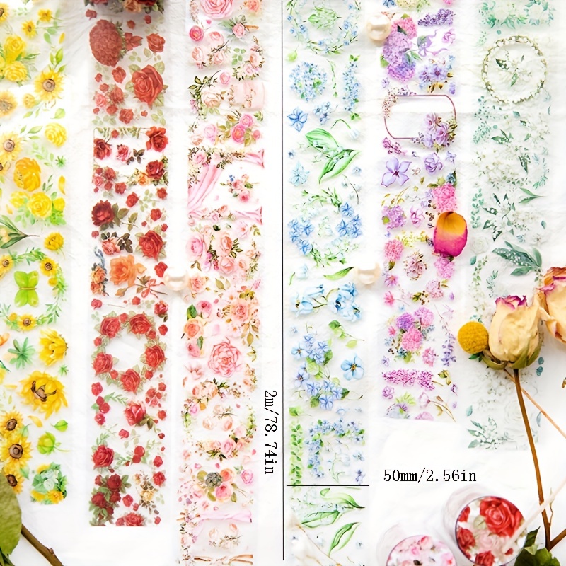 Flower Washi Tape Set Perfect For Journaling Scrapbooking - Temu