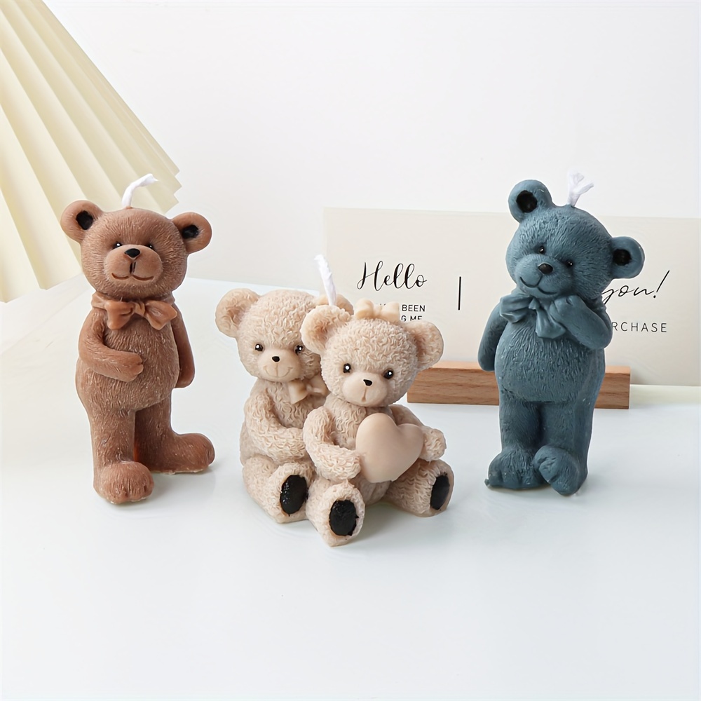 3d Teddy Bear Silicone Mold Bowknot Bear Decoration Soft - Temu