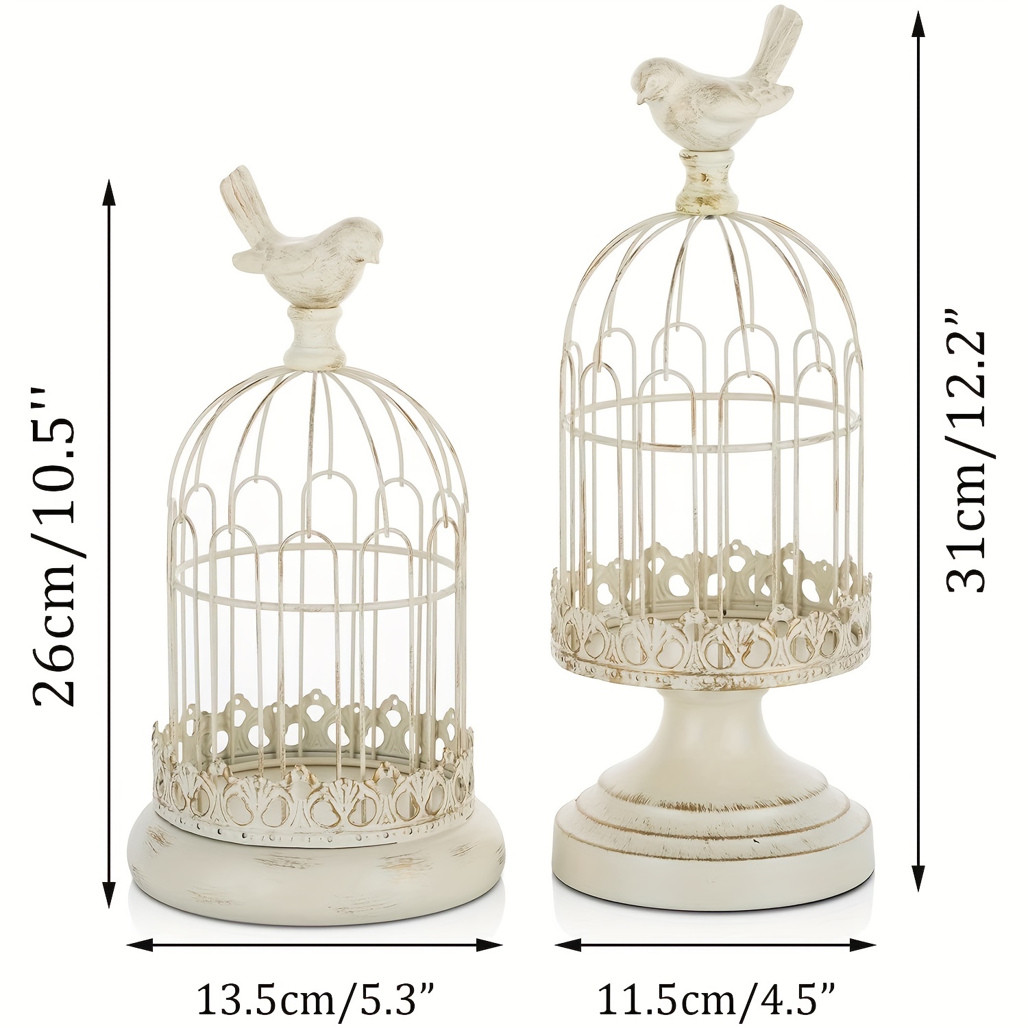 2pcs Decorative Birdcage Candle Holders for Pillar Candles