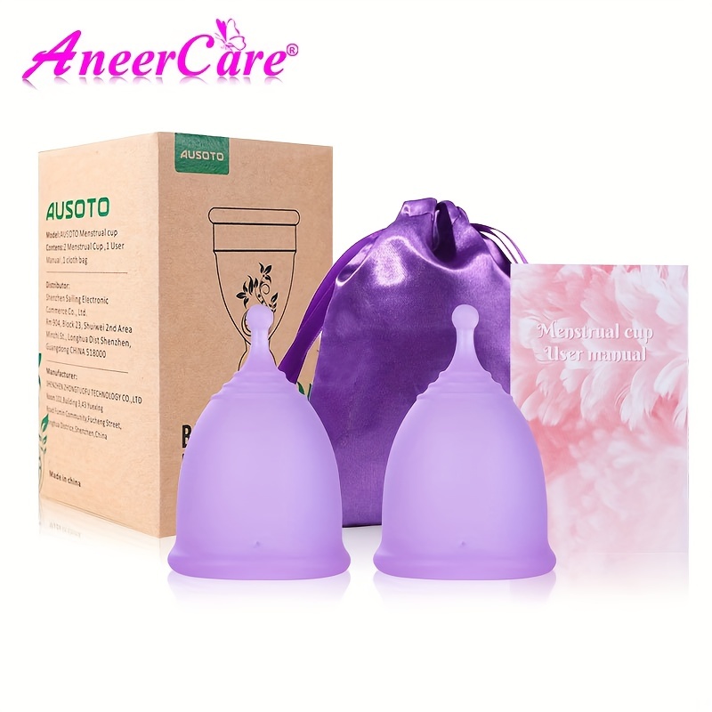 Menstrual Cup Reusable Silicone Hygiene Period Cup Tampon Pad Alternative  Women Care, Clear, L 