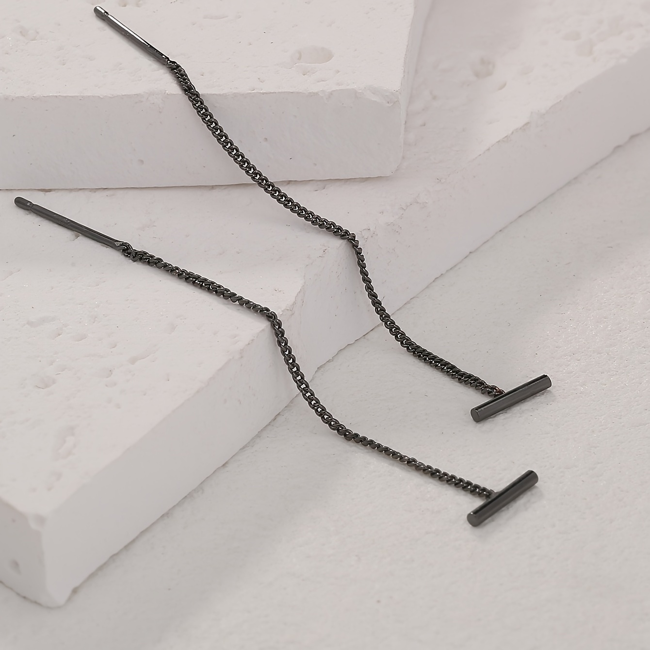 Minimalist Drop Chain Threader Earrings