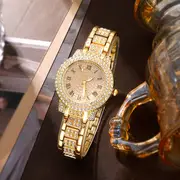 6pcs set womens watch luxury rhinestone quartz watch hiphop fashion analog wrist watch jewelry set gift for mom her details 4