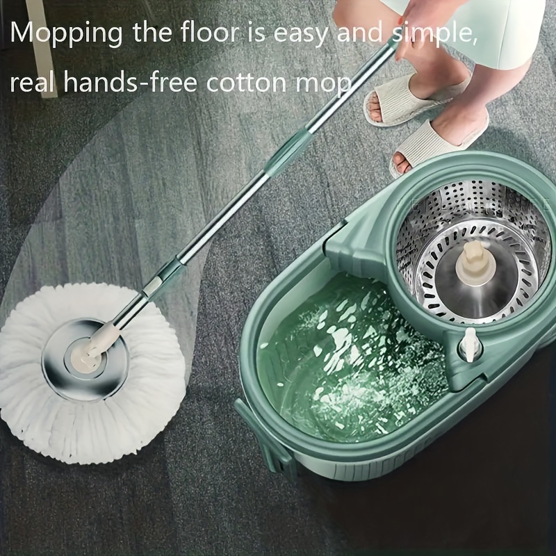 Spin Mop with Bucket Hand Free Squeeze Mop Automatic Separation Flat Mops  Floor Clean with Washable Microfiber Pads Bucket Set - AliExpress