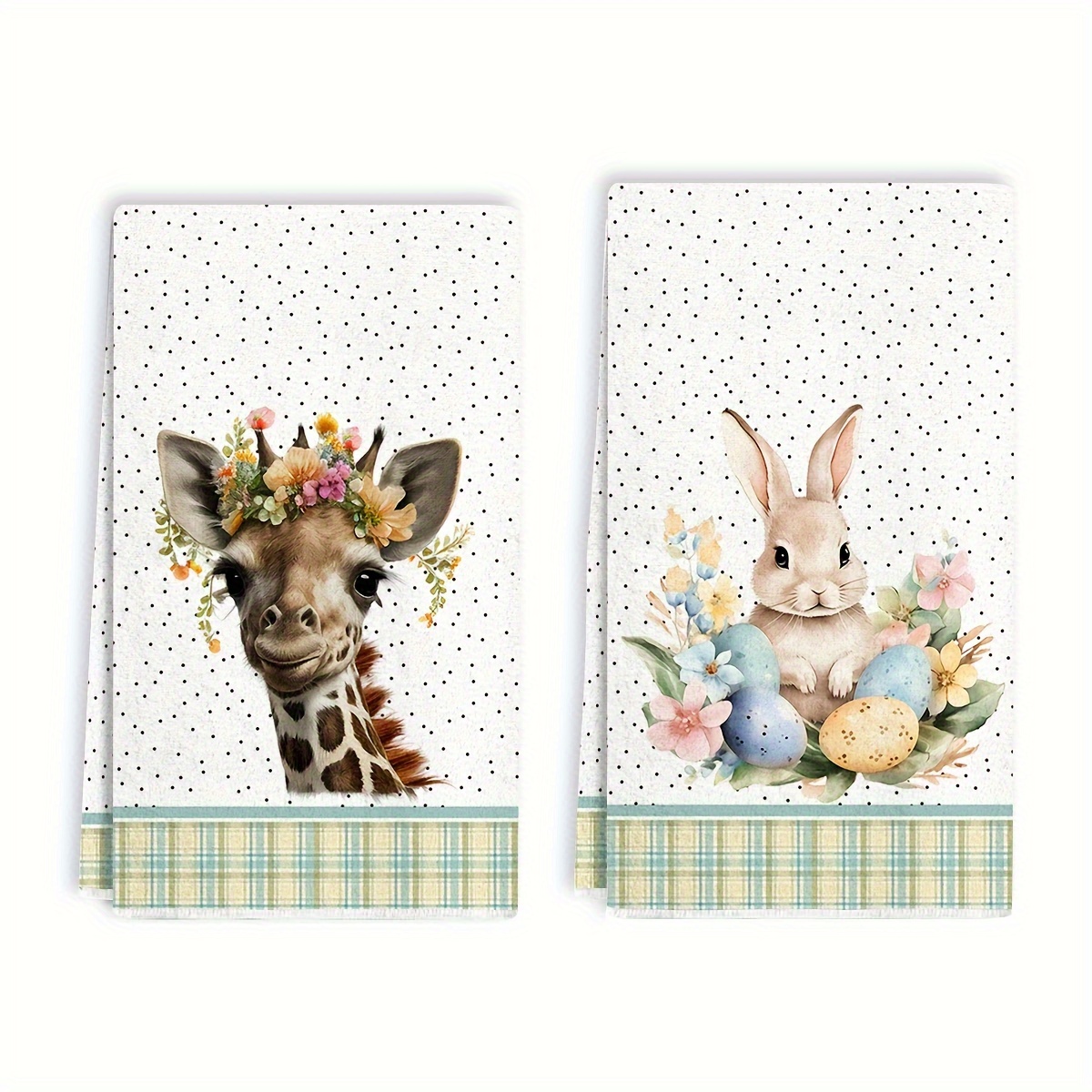 Easter Dish Towels Set of 2, Easter Towels, Spring Kitchen Towels, Easter Hand Towels for Bathroom, Easter Hand Towels, Easter Kitchen Towel  set, Bunny Decorative Towels Kitchen