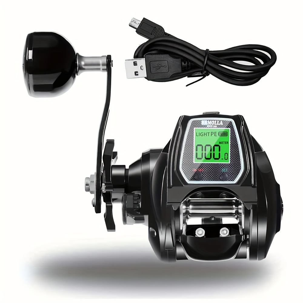 1pc Electronic Fishing Reel, Waterproof Baitcasting Fishing For Saltwater  6.4: 1 Gear Ratio, 35.27LB Max Drag
