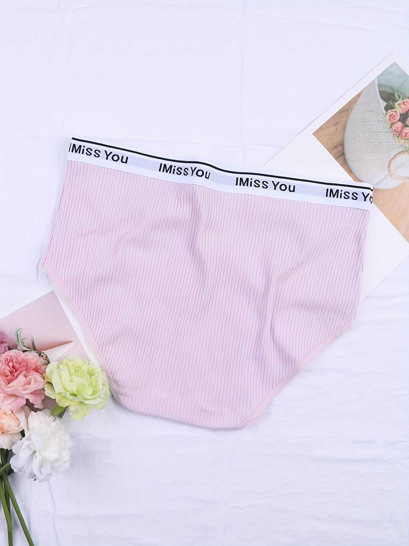 Plus Size Simple Panties Set Women's Plus Soft Contrast - Temu