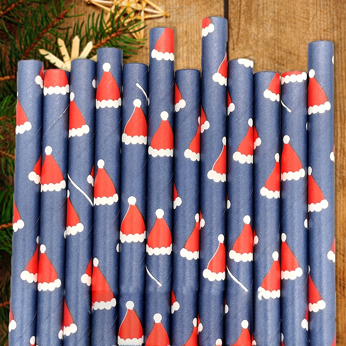 Biodegradable Christmas Paper Straws Christmas Tree - Temu