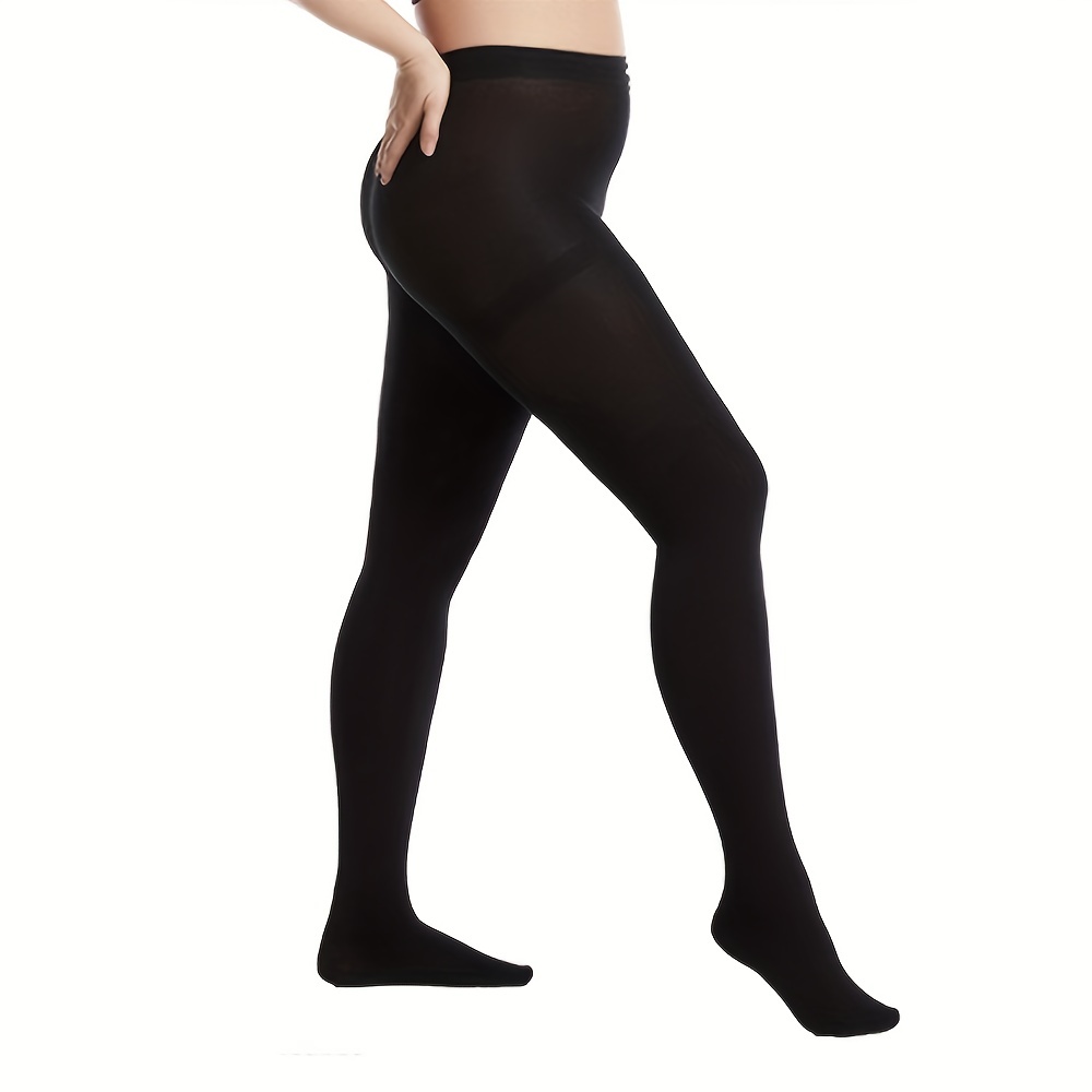 Plus Size Casual Stockings 0xl 2xl Women's Plus Solid Semi - Temu