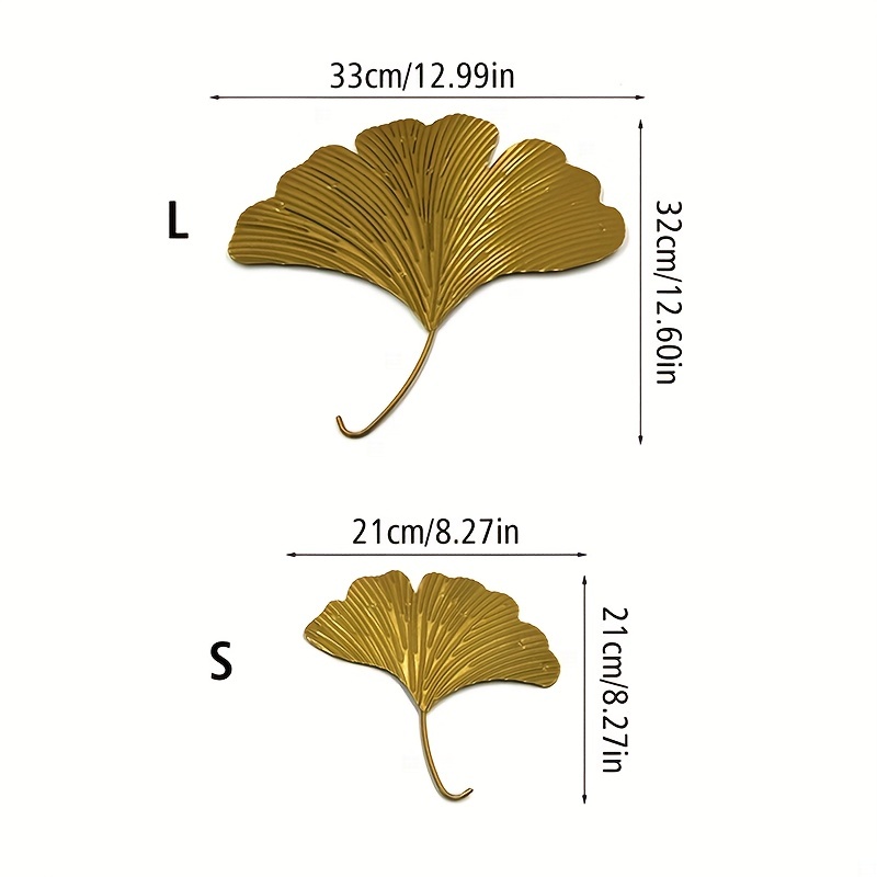 TFRYH Decorazione da Parete in Metallo Salotto Decorazione da Parete  Ciondoli, Foglie di Ginkgo Arte della Parete in Metallo, Decorazione  Dell'albero in Metallo, Homearte della Parete, (122 × 52 CM) : 