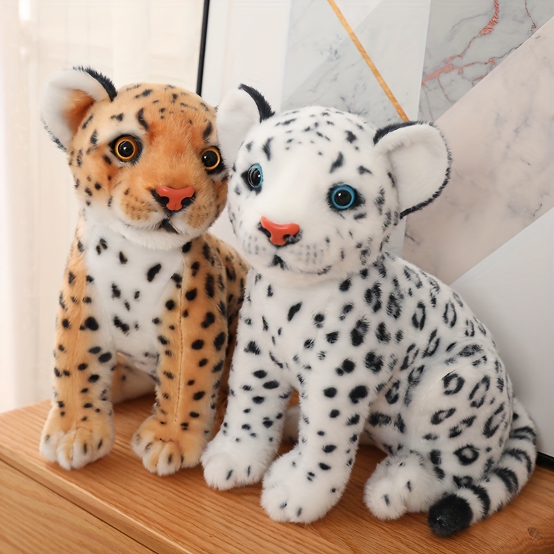 

28cm/11in Simulation Snow Leopard Plush Toy Stuffed Soft Forest Animal Leopard Doll Toys For Children Christmas Birthday Gift Decor