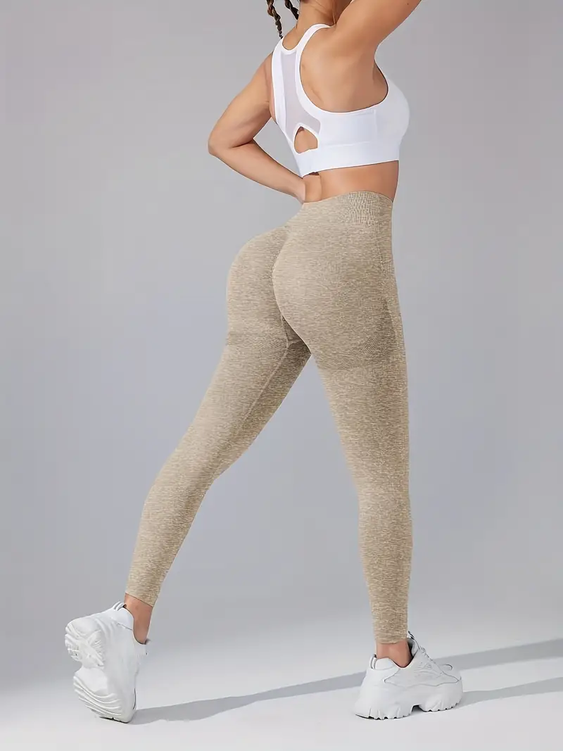 3-piece Set Yoga Pants, High Waisted Hip Lifting Seamless Knitted Sports  Pants, Printed High Elastic Sports Leggings