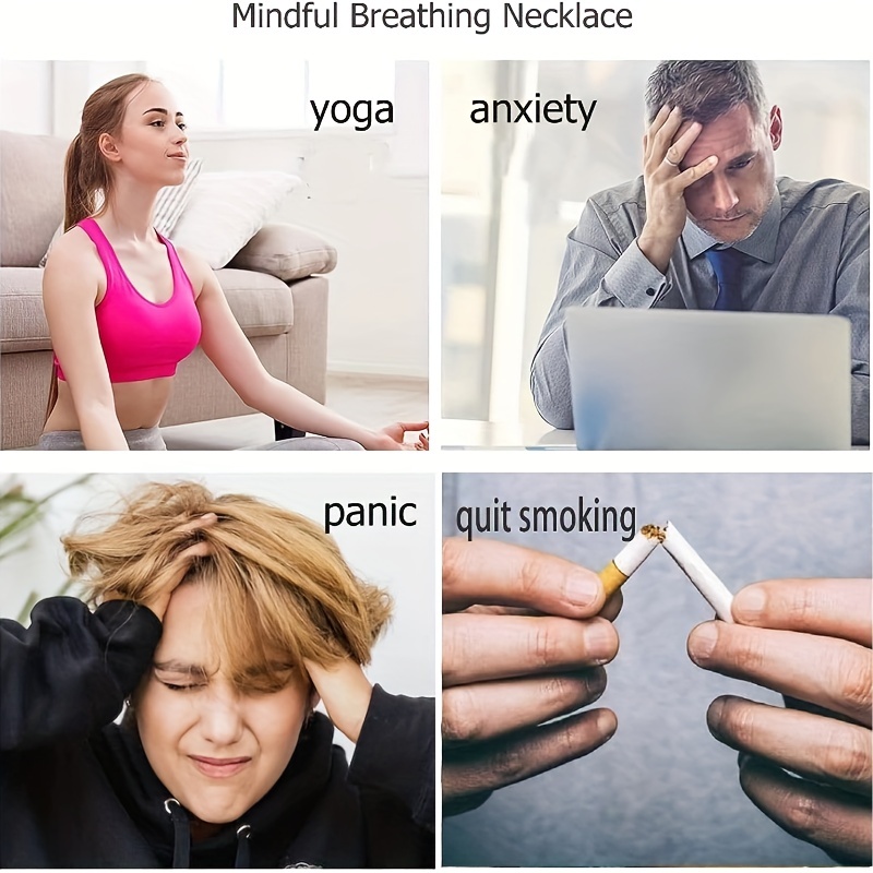 Stainless Steel Anxiety Necklace Mindful Breathing Stress Relief Tool