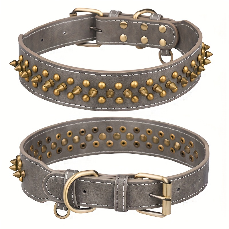 Brass studded 2025 dog collar