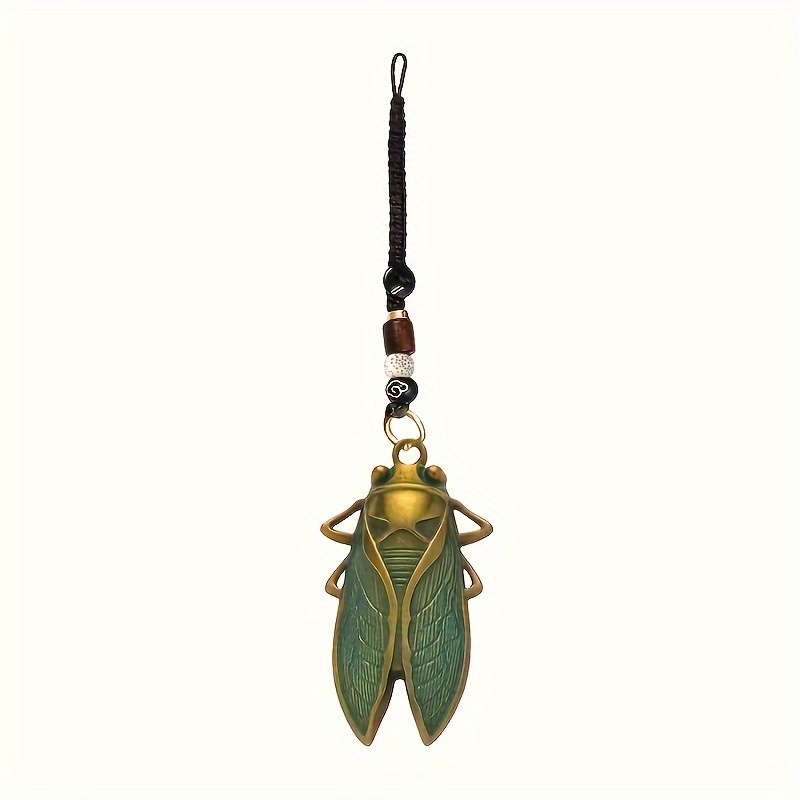 Image of 1pc Of Retro Alloy Animal Cicada Symbolizes , Keychain Chain Accessory For Adult Men, Outdoor Backpack Decoration Pendant