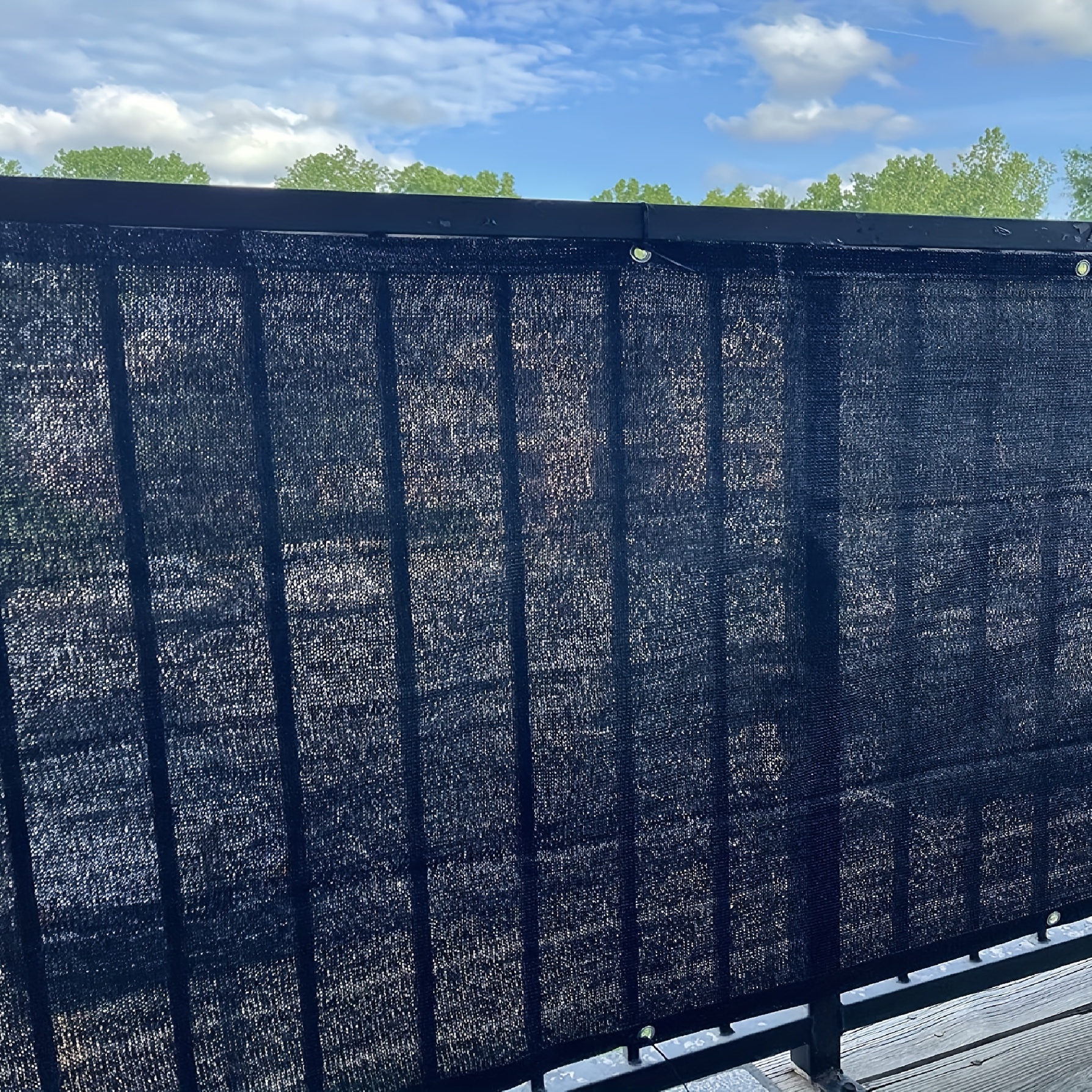 Black Balcony Privacy Screen Fence Cover Fence Covering 80% - Temu Australia