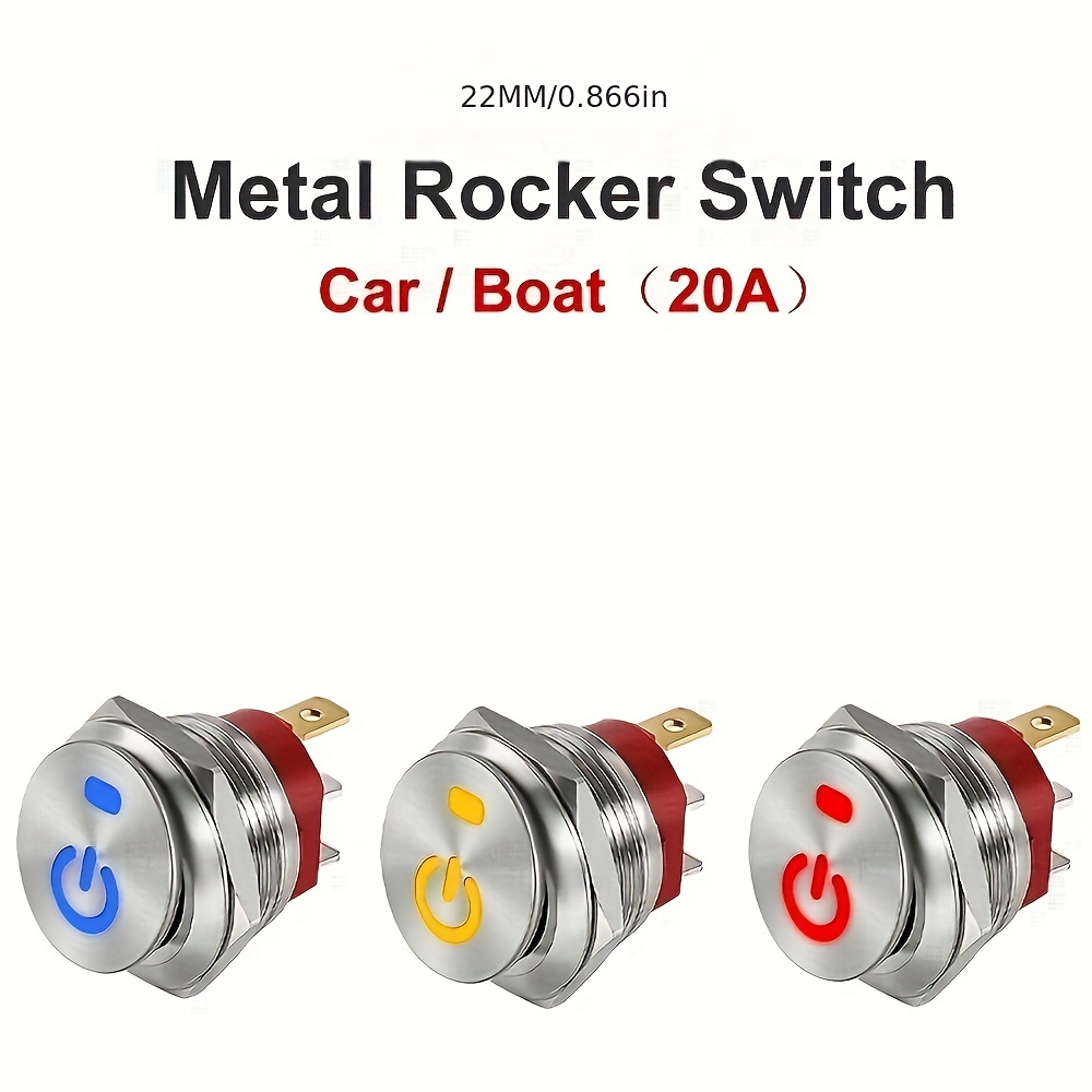 12v 20a Car Auto Cover Led Light Toggle Rocker Switch - Temu