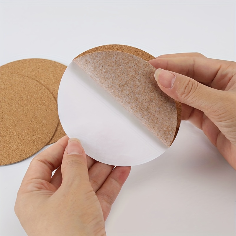 Cork Coasters Self Adhesive Cork Coasters Heat Insulation - Temu