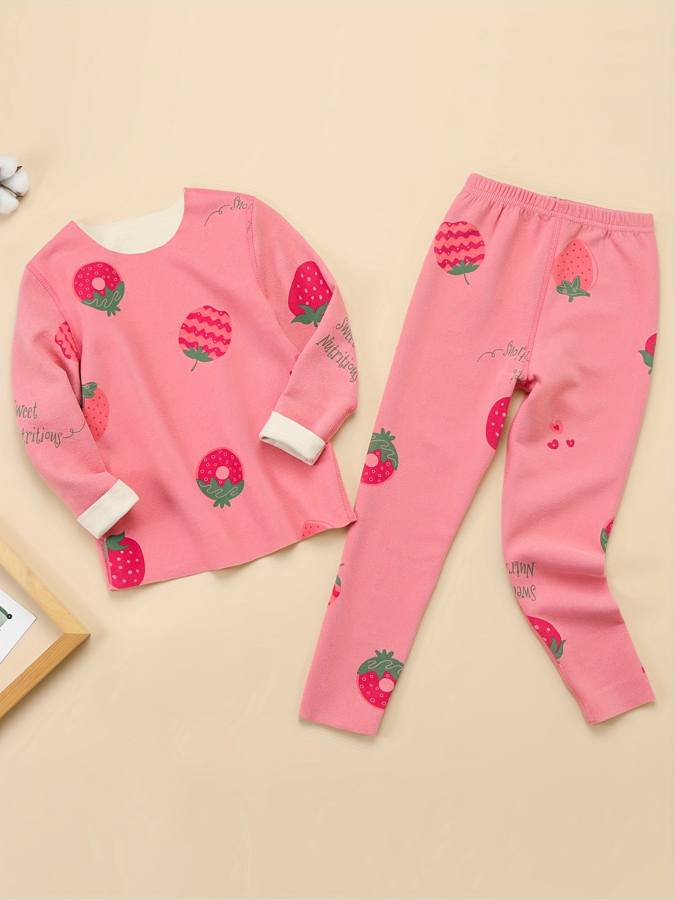 Unisex Boys And Girls Thermal Underwear Set Pink Little Girl - 160